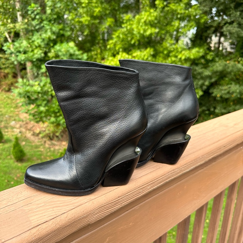 Theykens' Theory Black Leather Boots Women's - Picture 10 of 16